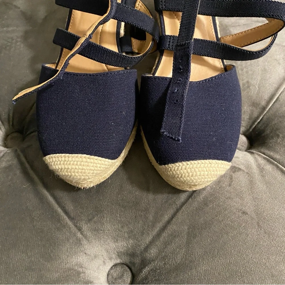 GUC TALBOTS LYNDSAY ESPADRILLE WEDGES - CANVAS - SIZE 6.5